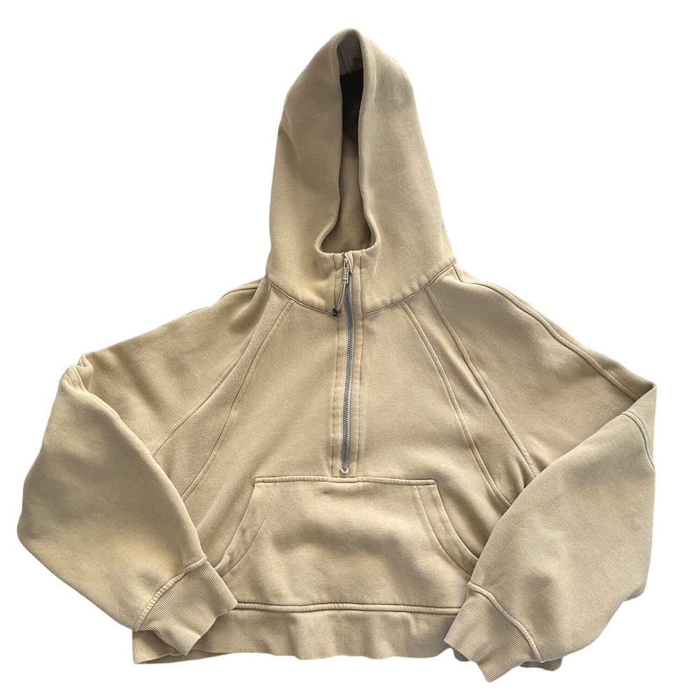 Lululemon Scuba Oversized Half-Zip 1/2 Hoodie Trench Tan M/L W3DM4S